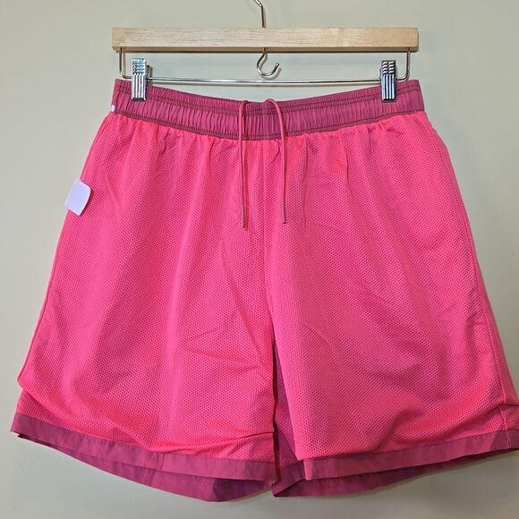 Inaka Power Nylon Shorts Mesh Lined Women XL Pink Athleisure Athletic Activewear - Picture 7 of 9